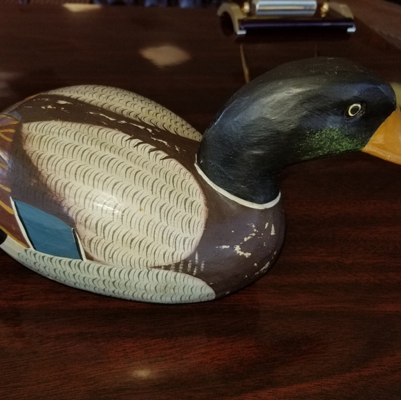Hand Carved Wooden Mallard Duck - Picture 3 of 3
